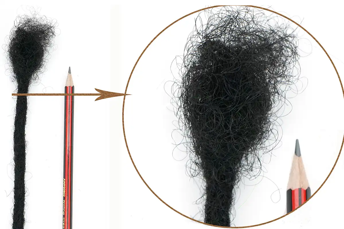 2，Burning test: The ash of real hair can be easily crushed into powder.