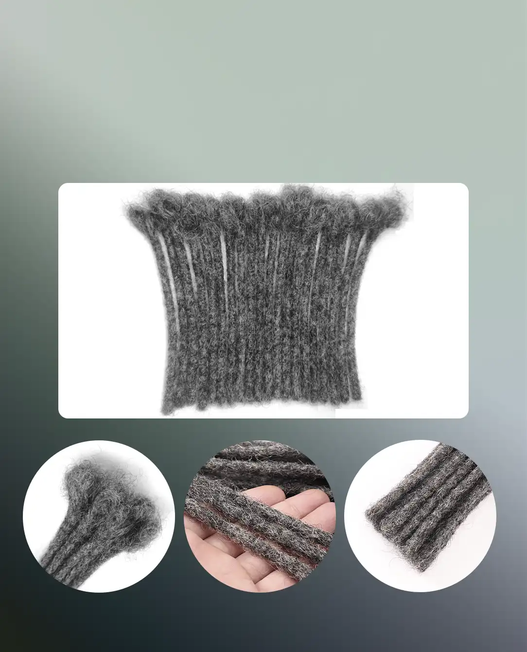 Salt Pepper Color Dreadlock Hair